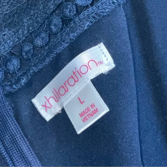 Xhilaration Lace short sleeve Romper navy blue size Large - Picture 9 of 15